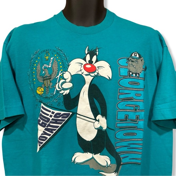 Vintage 1994 George Town Hoyas x Sylvester T-Shirt - Picture 2 of 3